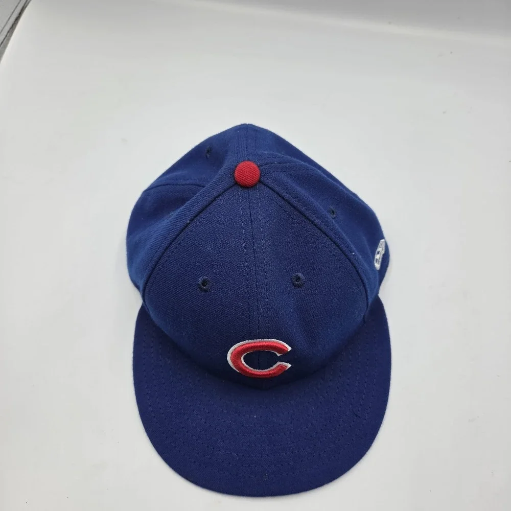 Chicago Cubs New Era Fitted Hat Sz 7 On Field MLB 59FIFTY 5950 Blue USA